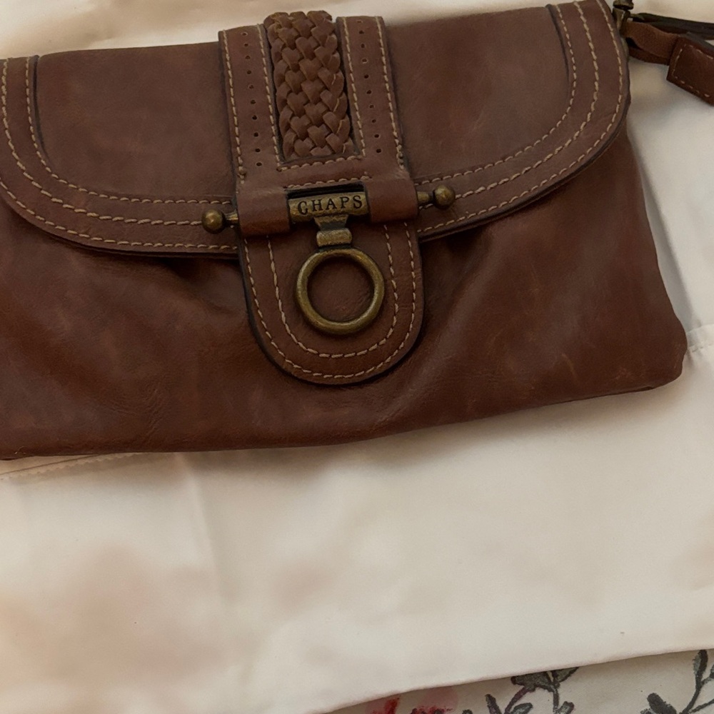 Chaps brown, leather shoulder bag